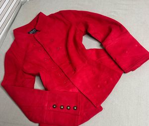 Red Button-Down Jacket