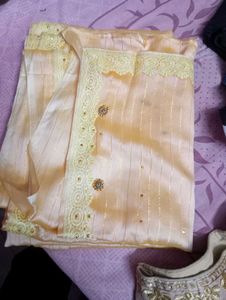 Elegant Peach Saree