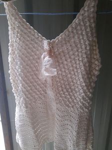 White Crocheted Winter Top