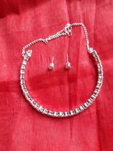 New Beautiful Silver Necklace Set