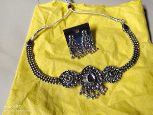 Oxidized Silver Necklace &amp; Earring Set😍😍