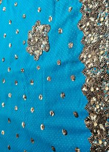Blue handwork Saree with blouse piece