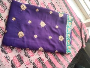 Elegant Purple Saree With Blouse