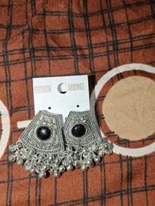 Ethnic Silver Jhumka Earrings