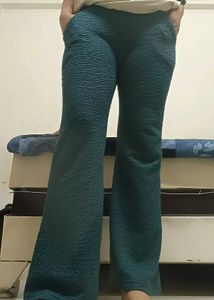 Green Bootcut Trousers