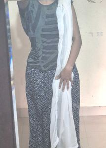 Elegant White Georget Shawl