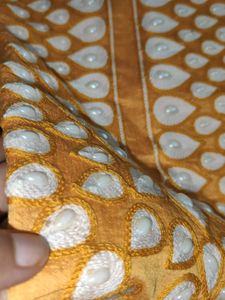 Chanderi Cotton Pearl Work Deziner Suit