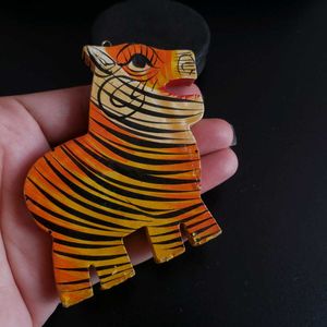 Hand-painted Wooden tiger pendant
