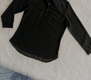 Stanzioni Black Embellished Blouse