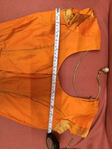 1-TimeUsed GreyLehenga with OrangeBorder+OrangBlou