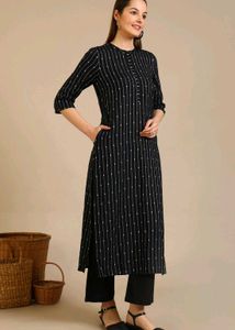 Striped Black Kurta