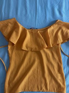 Chic Yellow Ruffle Top