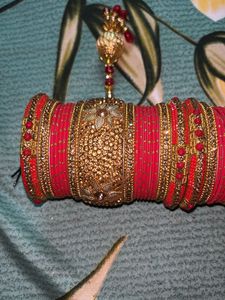 Red &amp; Gold Chuda Bangles
