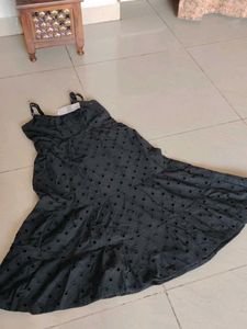 Zara Black Eyelet Dress
