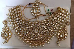 Kundan &amp; Pearls Jewellery Set For Women