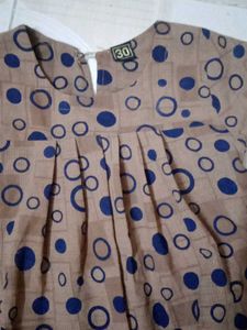 Brown &amp; Navy Circle Print Blouse
