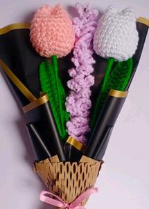 Crochet Tulips 🌷and Lavender Flower Bouquet 💐