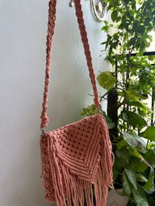 Macrame Fringe Crossbody Bag