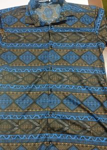 Men&#39;s Geometric Tribal Print Short Sleeve Shirt