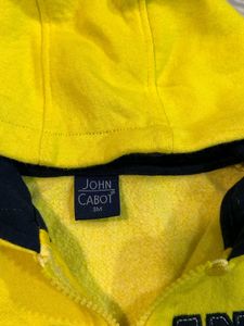 Kids Yellow Hooded Zipper Unisex (3-6 Months)
