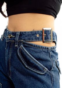 Wide Leg Jeans with Cutout Detail