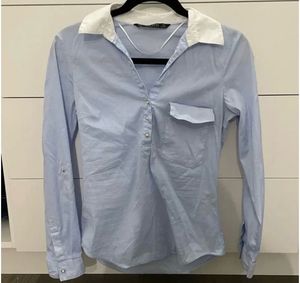 Blue Zara Basic Fitted Shirt