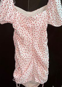 Polka Dot Puff Sleeve Mini Dress