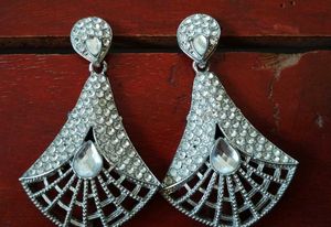 Rhinestone Art Deco Drop Earrings