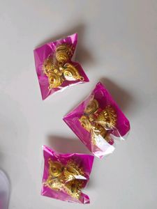 Three Golden Artificial Jhumki Set