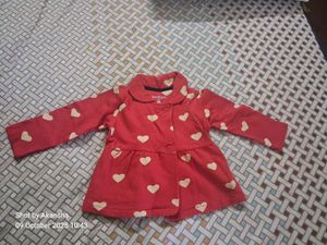 Cute Heart Print Baby Coat- Never Worn