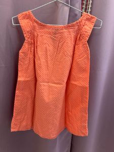 Coral Polka Dot Top