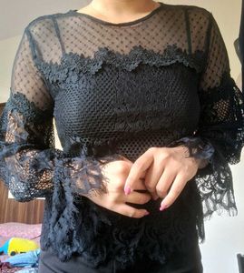 Elegant Black Lace Top🎀🖤🔥🌟
