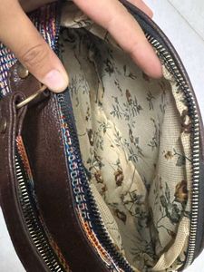 Multi-Color Woven Pattern Sling-cum-Handbag