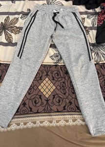 Grey Striped Track Pants