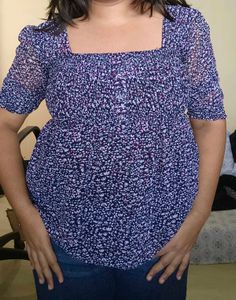 Floral Square Neck Top