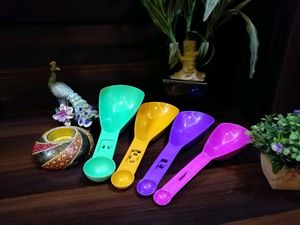 🆕️ Set Of 4 Dual Side Serving &amp;  Measurung Spoons