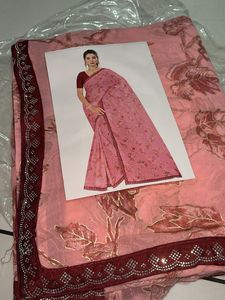 Elegant Pink Floral Saree
