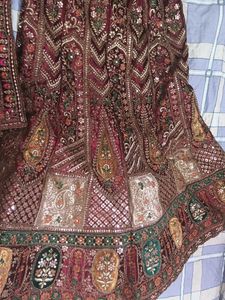 🆕 Elegant Maroon Velvet Lehenga Choli