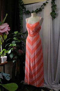 Coral Striped Maxi Dress