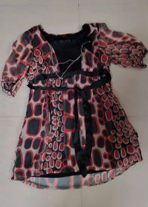 Animal Print Long Party Wear Top