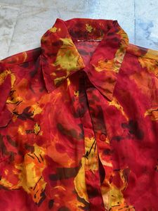 Girl’s Vibrant  Red Stylish Chiffon Top