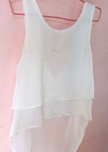 Styling White Top With Golden Back Chains