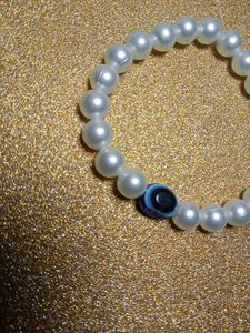 Pearl & Evil Eye Beaded Bracelet