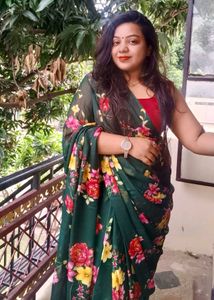 Beautiful floral design chiffon saree