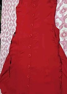 Red Button-Down Dress
