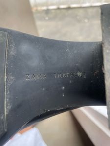 Zara Black Leather Ankle Boots