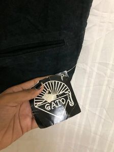 Gato Black Leather Waistcoat