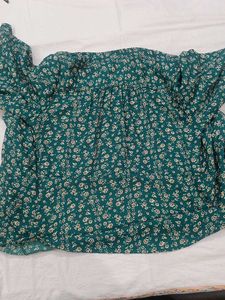 Floral Print Green Blouse