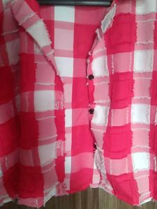 Red &amp; White Plaid Crop Top