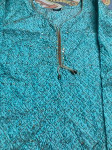 Aqua Embellished Kurta